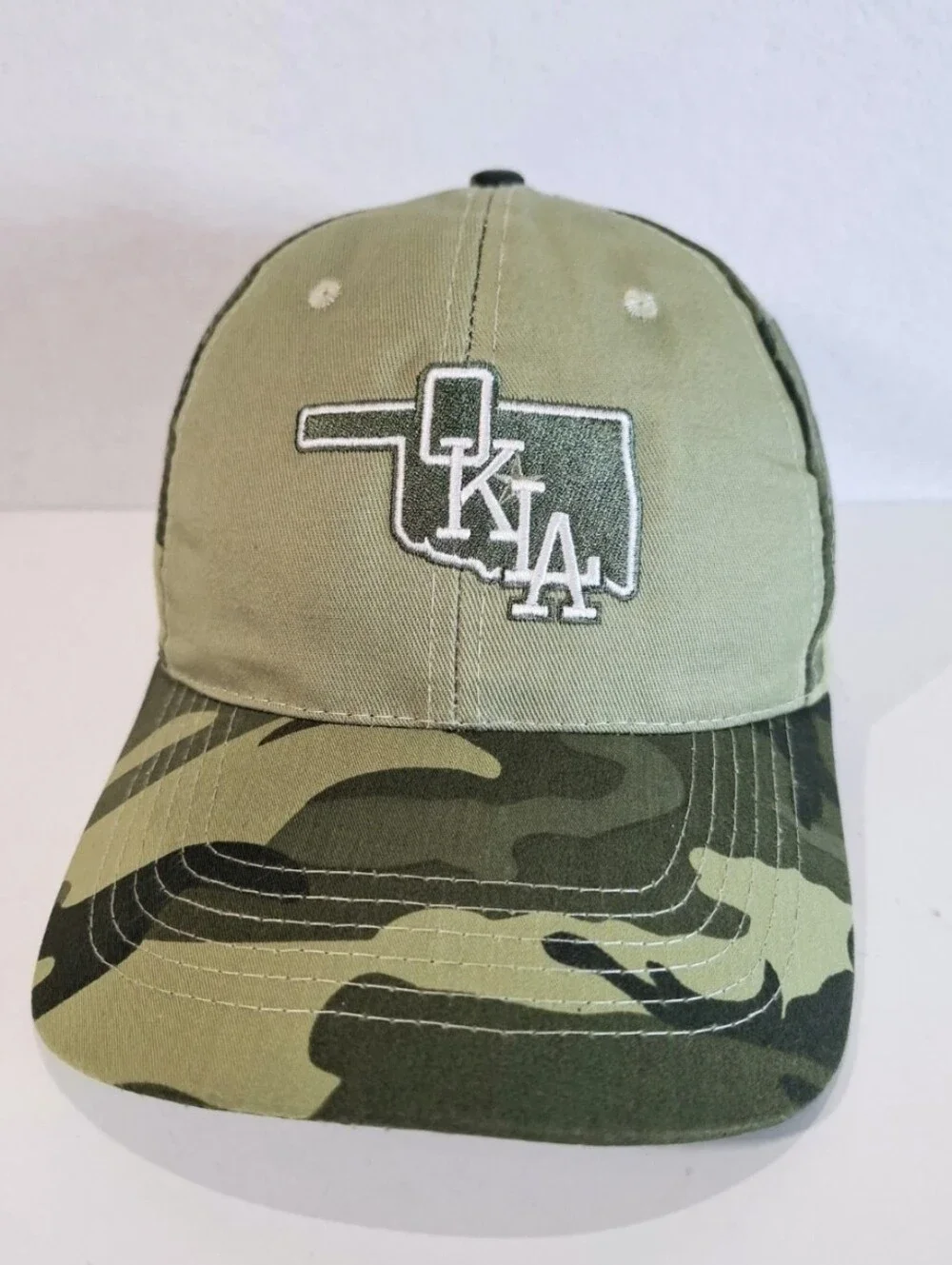 VTG Oklahoma Dodgers Cap Mens Adjustable Green & Camo NWOT Deadstock